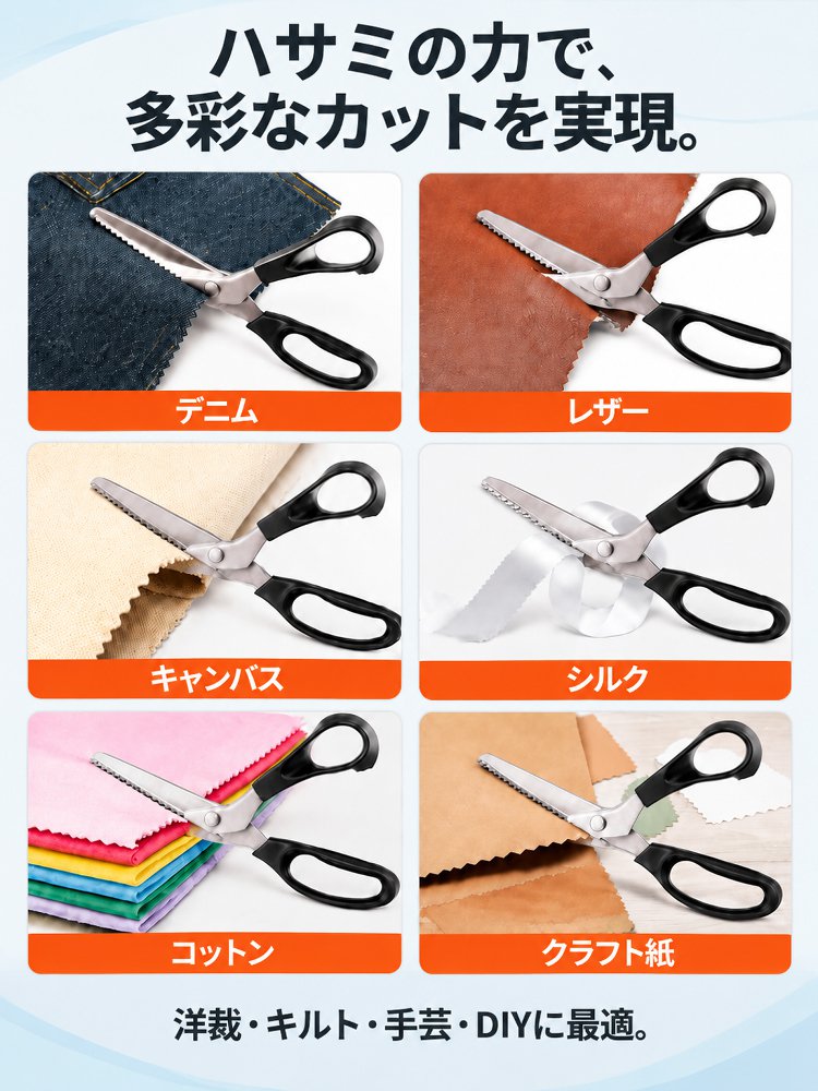 【自動縁取り】多機能ジグザグはさみ