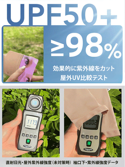 肌色に近い高弾性日焼け防止スリーブ