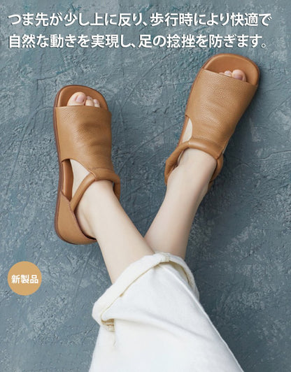 [30周年限定、通常価格から大幅値引き] レトロ本革サンダル