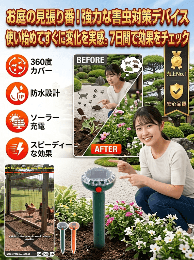 川崎のテクノパーク開発　ソーラー充電式防水動物擊退器