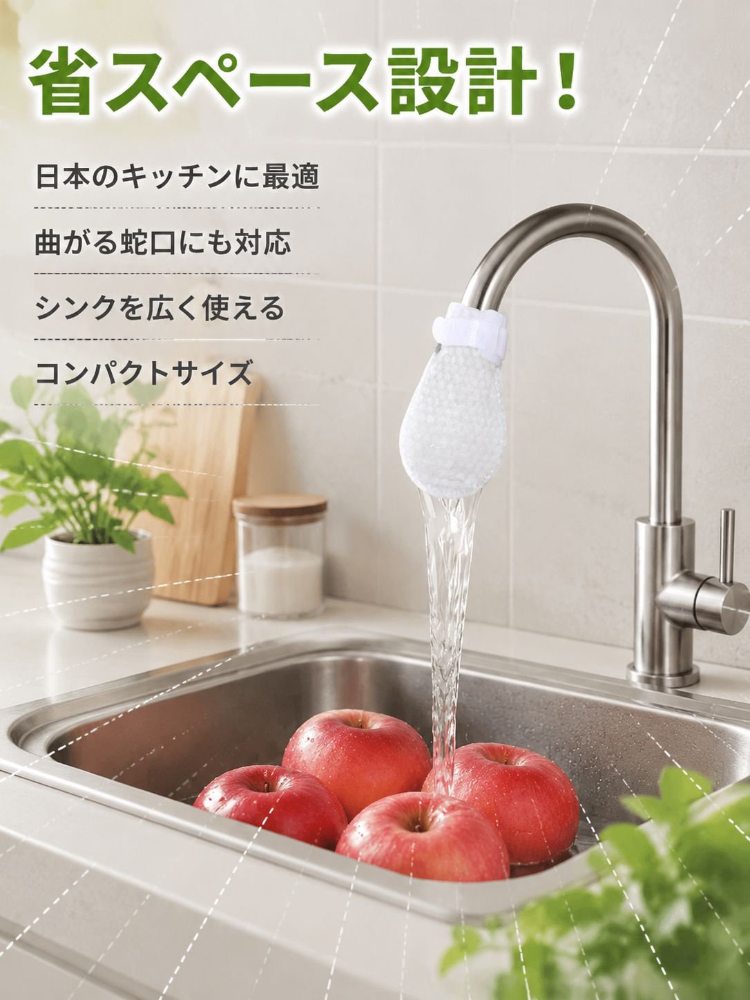 蛇口用浄水フィルターバッグ - 家庭用水道水フィルター（セメント、砂、錆、スケール除去）、キッチン用飛沫防止