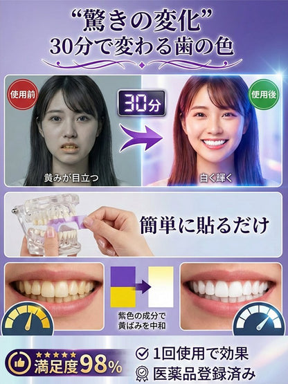 【残り200点、3つ購入で3つプレゼント】ホワイトニングステイン除去パープル歯貼り