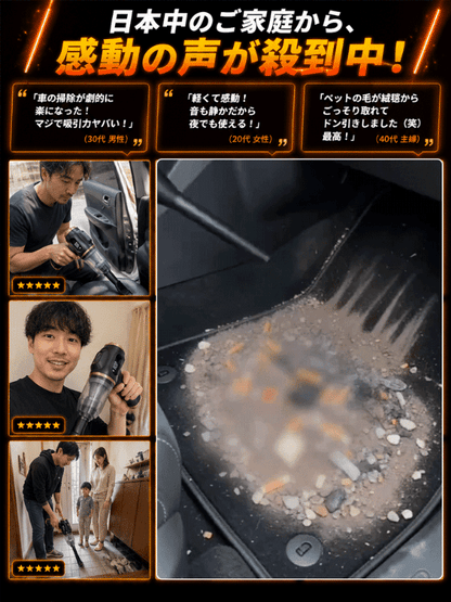 【愛知県精密製作】強力吸引コードレス掃除機