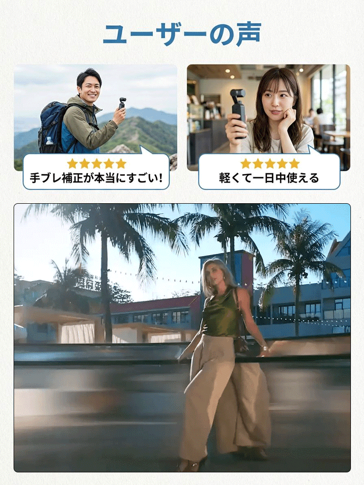手ブレ補正付きアクションカメラ  どこでも手軽に、プロ級の映像を！アウトドアがもっと楽しくなる防振カメラ登場！