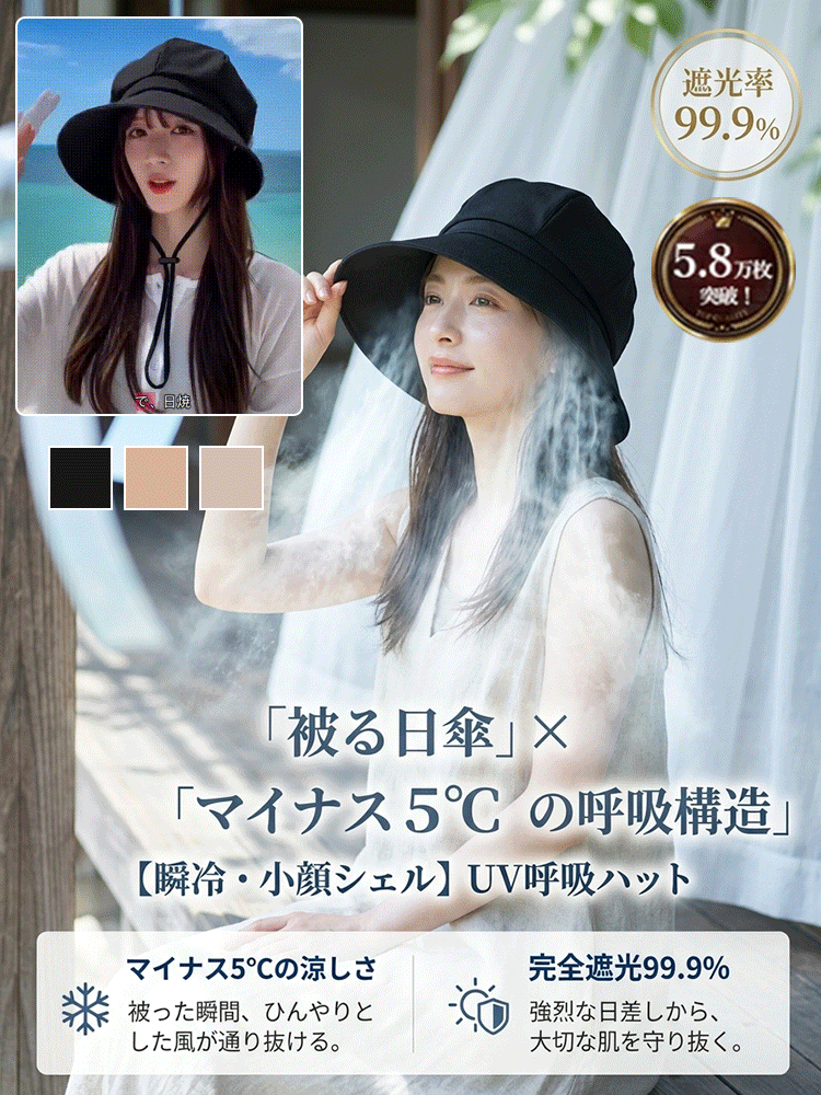 万能日よけバケットハット 夏の日差しをしっかりガード、おしゃれも快適も両立！
