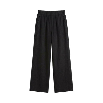 広島・福山発すっきり美シルエットハイウエストコットンリネンワイドパンツ