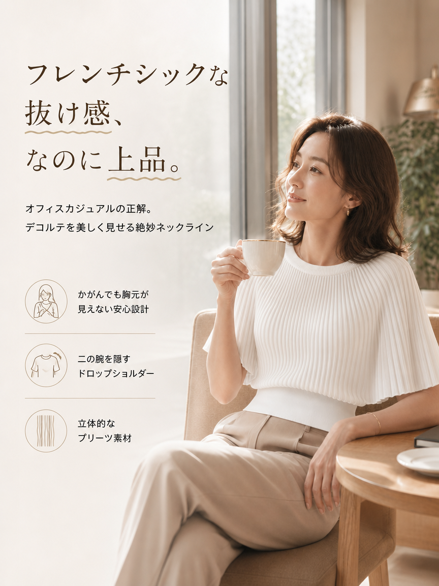 フレンチシックニット | 洗練された抜け感