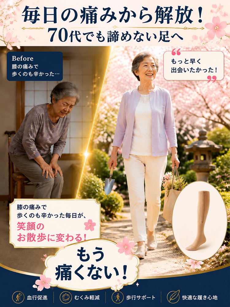 ジッパー付き着圧ソックス