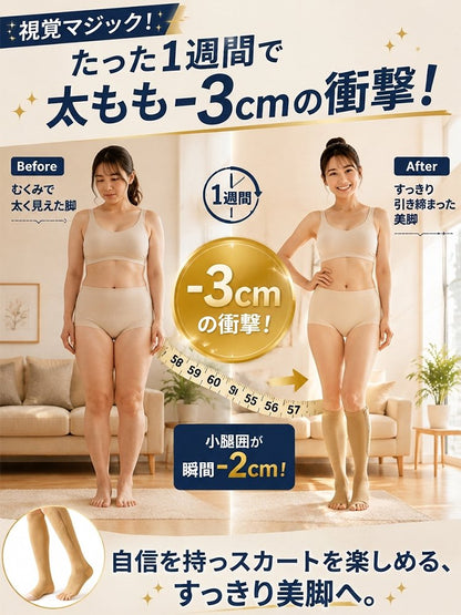 ジッパー付き着圧ソックス