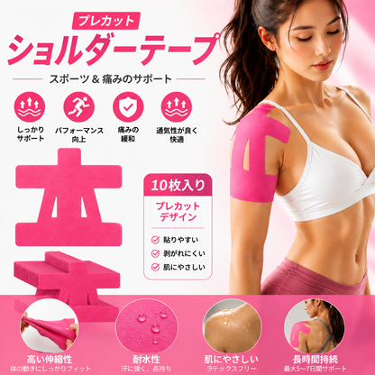 🔥キネシオテープ 肩痛・膝痛緩和用テープ