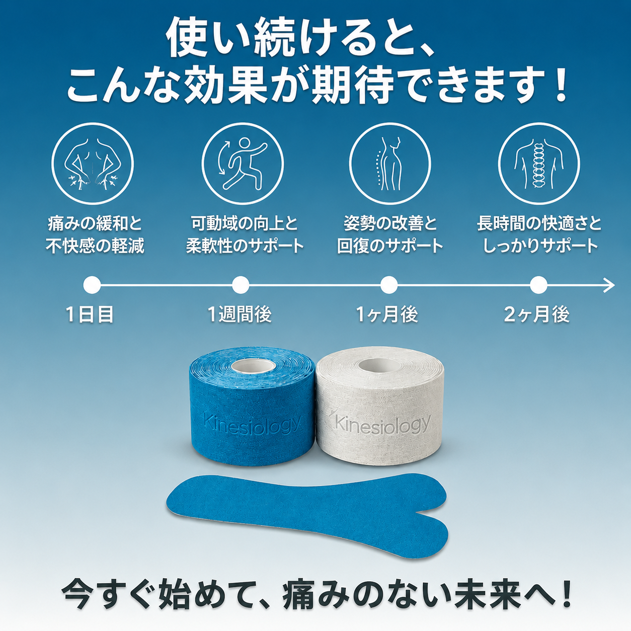 🔥キネシオテープ 肩痛・膝痛緩和用テープ
