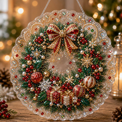 🎄【1 個お買い上げでもう 1 個無料プレゼント】✨クリスマスパールダイヤアート飾りキット 高級フロッキーキャンバス 傷つきにくく色あせないパールビーズ付き 手作り DIY クリスマス吊り飾り 🎅💎