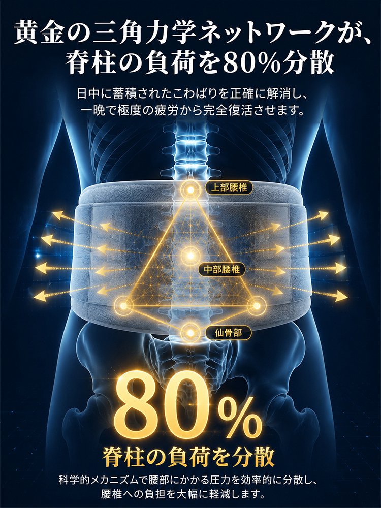 腰痛対策・腰椎サポート睡眠枕 腰の悩みに、快適な睡眠をサポート！