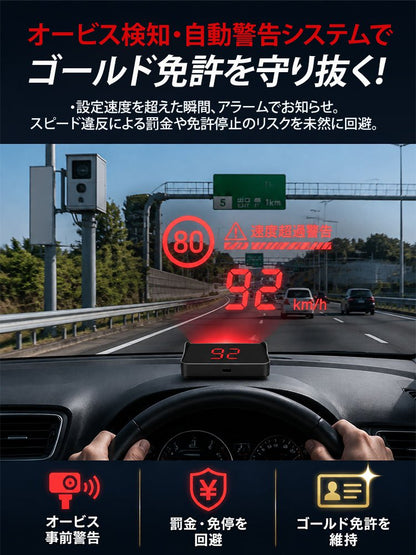 多機能GPS搭載HUDヘッドアップデジタルスピードメーター