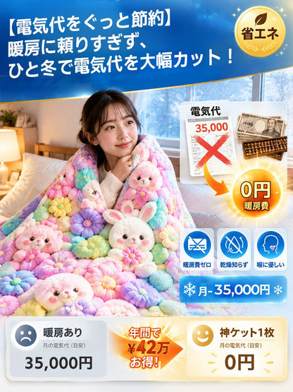 【3D立体構造】蓄熱フランネル毛布