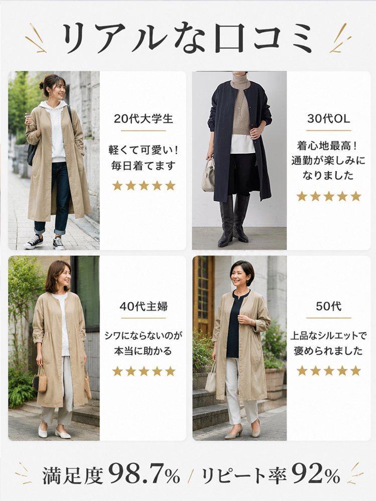 わずか250gの『空気感』ロングトレンチコート