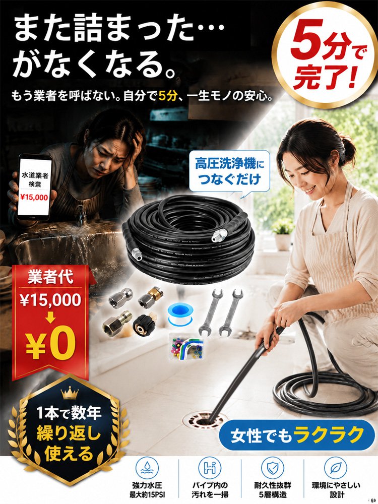 高圧・防爆仕様 下水道ジェッターキット