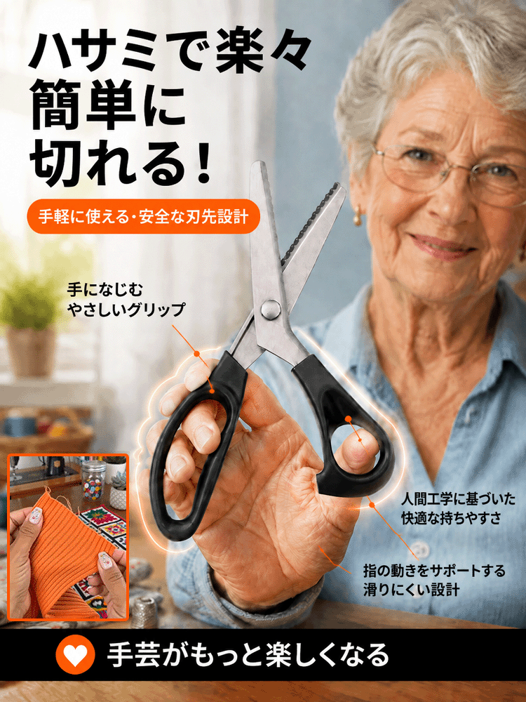 【自動縁取り】多機能ジグザグはさみ