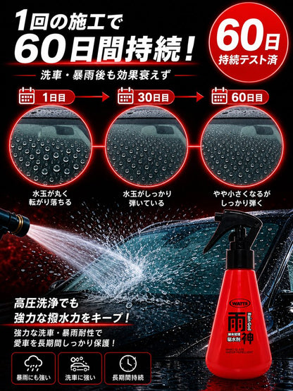 【雨の日も視界クリア！】車用ガラス撥水コーティング剤