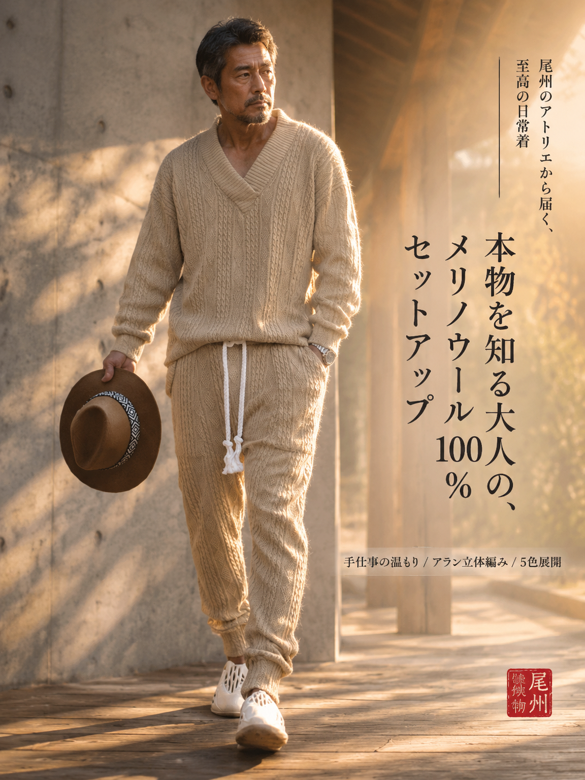 【大きいサイズにもおすすめ】ゆったり着られるメンズニットセットアップ