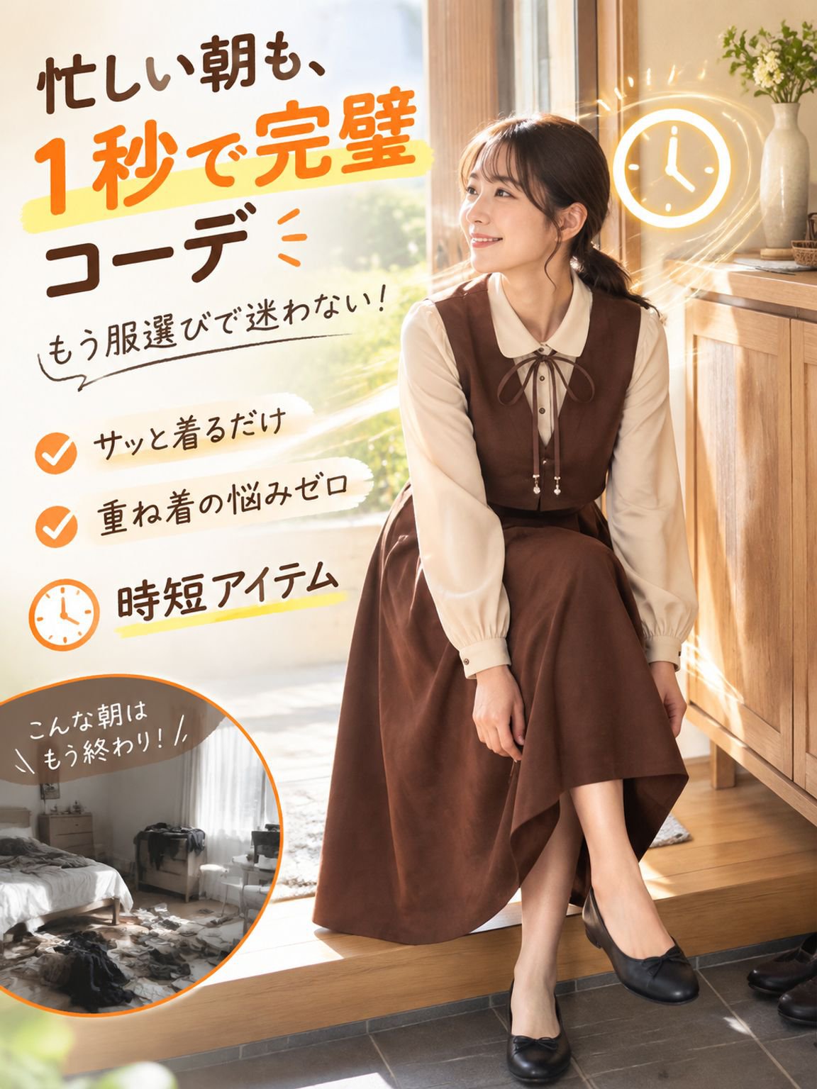 【神戸発・3D骨格補正級】着るだけマイナス5kg！蓄熱保温フレンチレトロ ドッキングマキシワンピース
