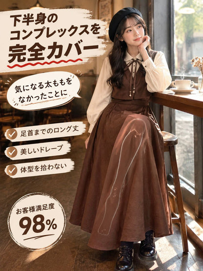 【神戸発・3D骨格補正級】着るだけマイナス5kg！蓄熱保温フレンチレトロ ドッキングマキシワンピース