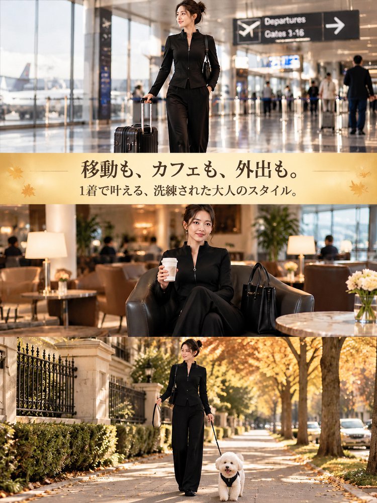 若々しく洗練された印象のカジュアルスポーツセットアップ