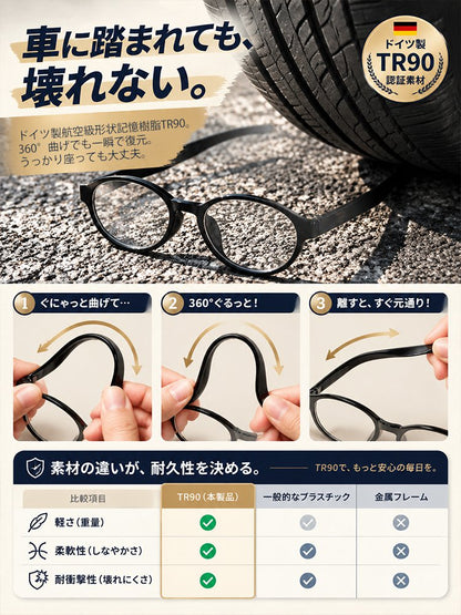 首掛け式マグネット付きブルーライトカット老眼鏡