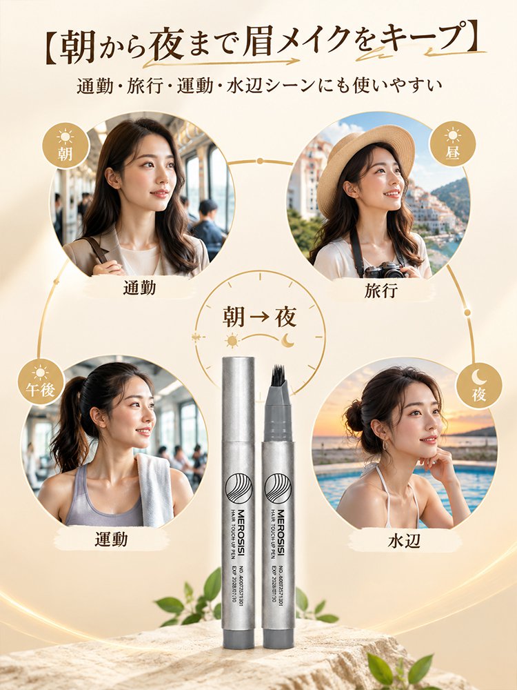 自然眉落ちにくいフォーク型リキッドアイブロウ