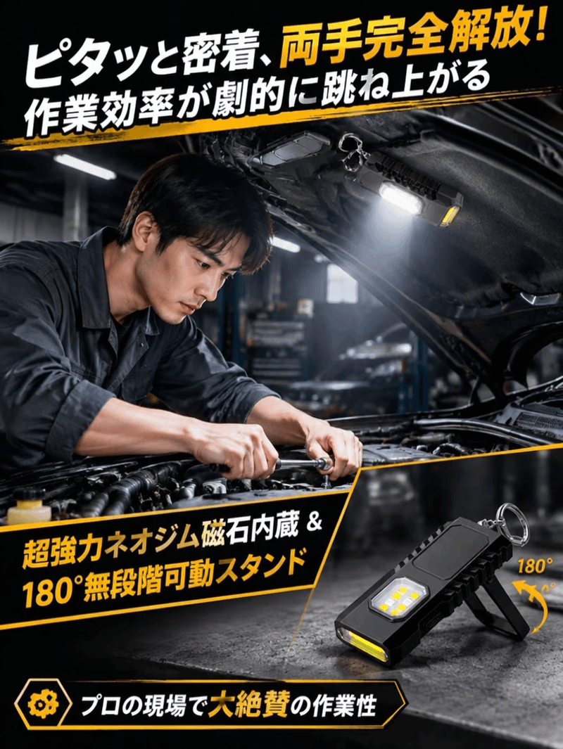 強力磁石キーホルダーライト